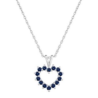 Alyson Layne Genuine Sapphire Heart Pendant Necklace