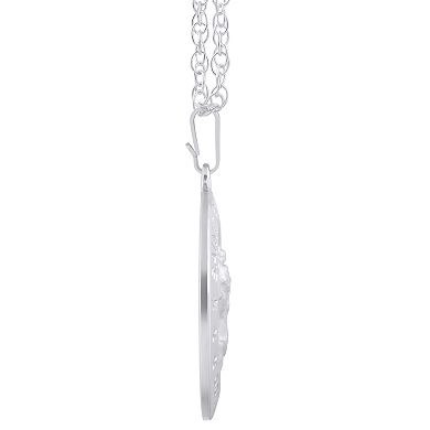 Celebration Gems Sterling Silver Saint Christopher Medallion Pendant Necklace