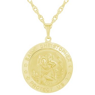 Celebration Gems Sterling Silver Saint Christopher Medallion Pendant Necklace