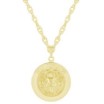 Celebration Gems Sterling Silver Holy Communion Medallion Pendant Necklace