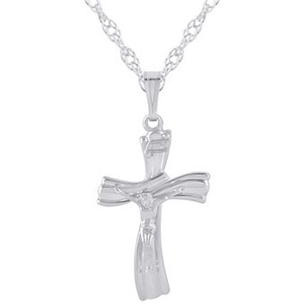 Celebration Gems Sterling Silver Crucifix Cross Pendant Necklace