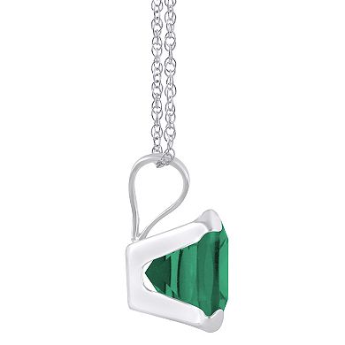 Celebration Gems 10k White Gold Cushion Gemstone Pendant Necklace