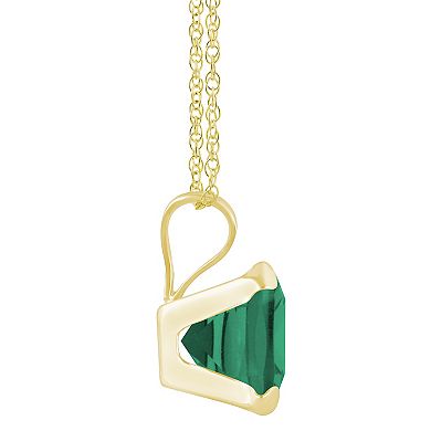 Celebration Gems 10k Yellow Gold Cushion Gemstone Pendant Necklace