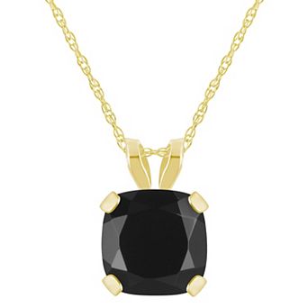 Celebration Gems 10k Yellow Gold Cushion Gemstone Pendant Necklace