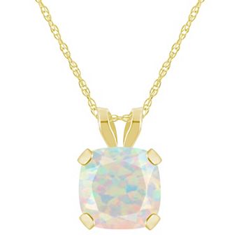Celebration Gems 10k Yellow Gold Cushion Gemstone Pendant Necklace