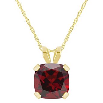 Celebration Gems 10k Yellow Gold Cushion Gemstone Pendant Necklace