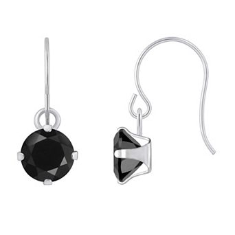 Celebration Gems 10K White Gold Round Drop Earrings