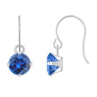Celebration Gems 10K White Gold Round Drop Earrings