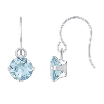 Celebration Gems 10K White Gold Round Drop Earrings