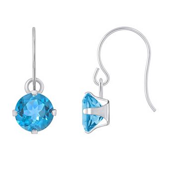 Celebration Gems 10K White Gold Round Drop Earrings