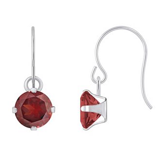 Celebration Gems 10K White Gold Round Drop Earrings