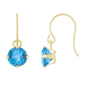 Celebration Gems 10k Gold Multi-Gemstone Drop Earrings