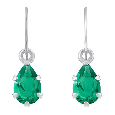 Celebration Gems 10k White Gold Pear Shape Drop Earrings
