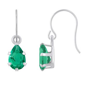 Celebration Gems 10k White Gold Pear Shape Drop Earrings