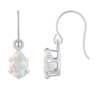 Celebration Gems 10k White Gold Pear Shape Drop Earrings