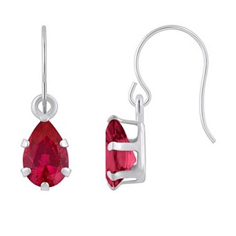 Celebration Gems 10k White Gold Pear Shape Drop Earrings