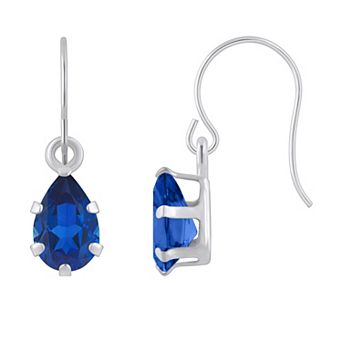 Celebration Gems 10k White Gold Pear Shape Drop Earrings