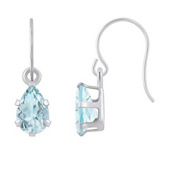 Celebration Gems 10k White Gold Pear Shape Drop Earrings
