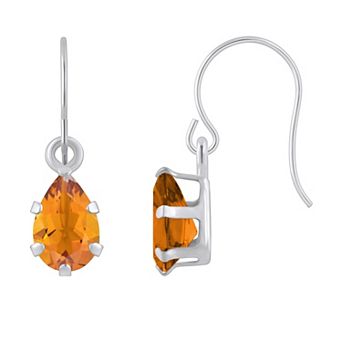 Celebration Gems 10k White Gold Pear Shape Drop Earrings