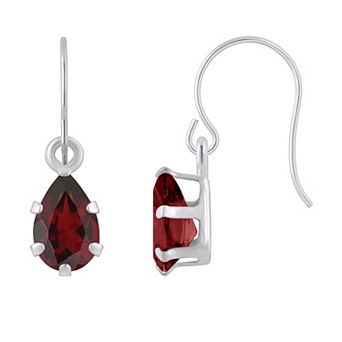 Celebration Gems 10k White Gold Pear Shape Drop Earrings