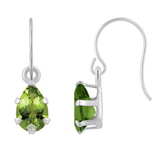 Celebration Gems 10k White Gold Pear Shape Drop Earrings