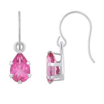 Celebration Gems 10k White Gold Pear Shape Drop Earrings