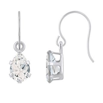 Celebration Gems 10k White Gold Pear Shape Drop Earrings