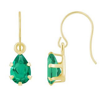 Celebration Gems 10k Gold Pear Shape Gemstone Drop Earrings