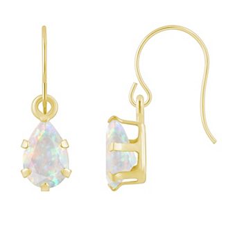 Celebration Gems 10k Gold Pear Shape Gemstone Drop Earrings