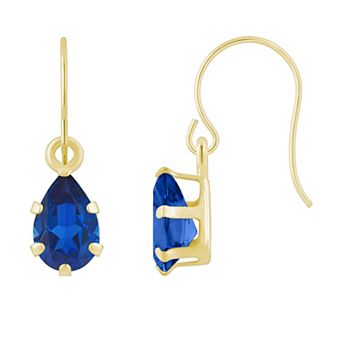 Celebration Gems 10k Gold Pear Shape Gemstone Drop Earrings