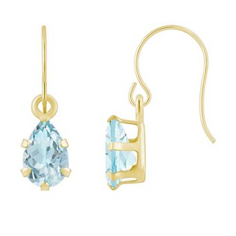 Celebration Gems 10k Gold Pear Shape Gemstone Drop Earrings