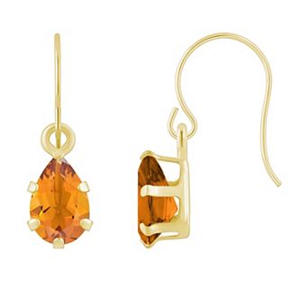 Celebration Gems 10k Gold Pear Shape Gemstone Drop Earrings