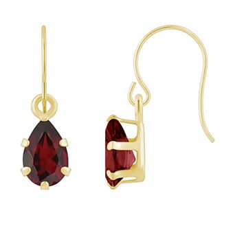 Celebration Gems 10k Gold Pear Shape Gemstone Drop Earrings