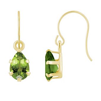 Celebration Gems 10k Gold Pear Shape Gemstone Drop Earrings
