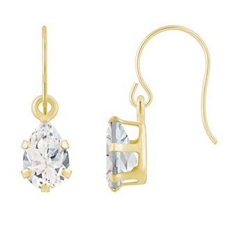 Celebration Gems 10k Gold Pear Shape Gemstone Drop Earrings