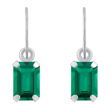 Celebration Gems 10k White Gold Lab Created Gemstone Drop Earrings