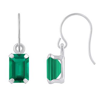 Celebration Gems 10k White Gold Lab Created Gemstone Drop Earrings