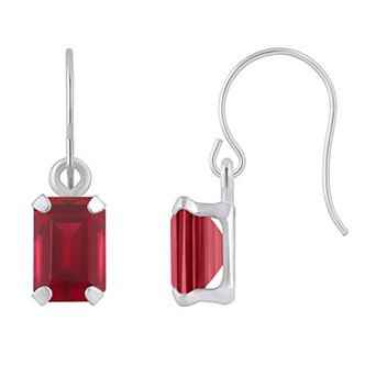 Celebration Gems 10k White Gold Lab Created Gemstone Drop Earrings