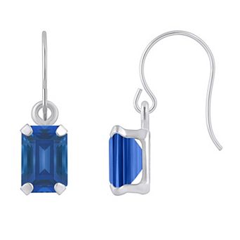 Celebration Gems 10k White Gold Lab Created Gemstone Drop Earrings