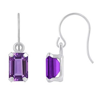 Celebration Gems 10k White Gold Lab Created Gemstone Drop Earrings
