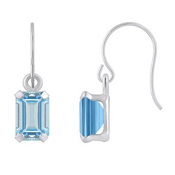 Celebration Gems 10k White Gold Lab Created Gemstone Drop Earrings