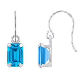 Celebration Gems 10k White Gold Lab Created Gemstone Drop Earrings