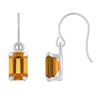 Celebration Gems 10k White Gold Lab Created Gemstone Drop Earrings
