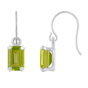 Celebration Gems 10k White Gold Lab Created Gemstone Drop Earrings