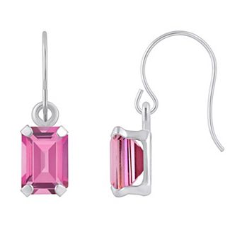 Celebration Gems 10k White Gold Lab Created Gemstone Drop Earrings