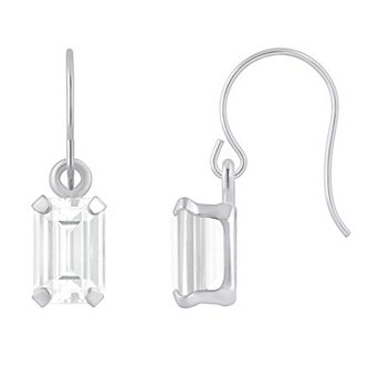 Celebration Gems 10k White Gold Lab Created Gemstone Drop Earrings