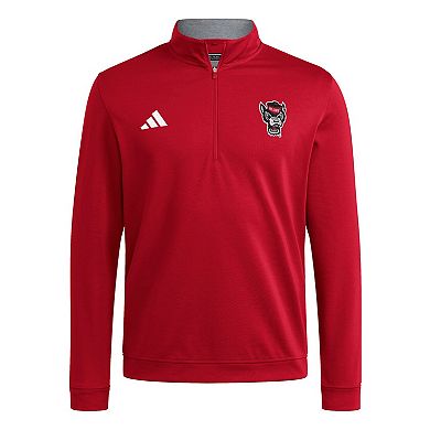 Men's adidas Red NC State Wolfpack Elevated Tri-Blend Quarter-Zip Pullover