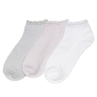Cuddl Duds® 3-Pack Plushfill Lettuce Welt Thermal Stitch Low-Cut Socks