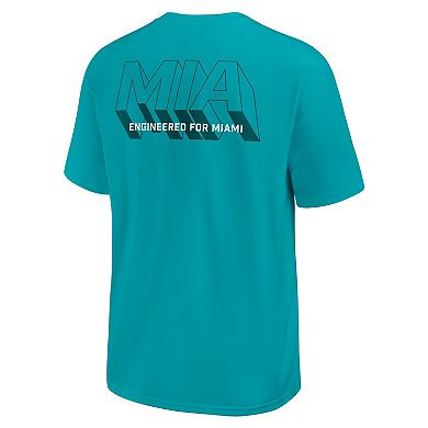 Men's Nike Aqua Miami Dolphins Dominate The Game Essential Max90 T-Shirt