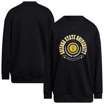 Women's adidas Black Arizona State Sun Devils Oversized Crewneck Pullover